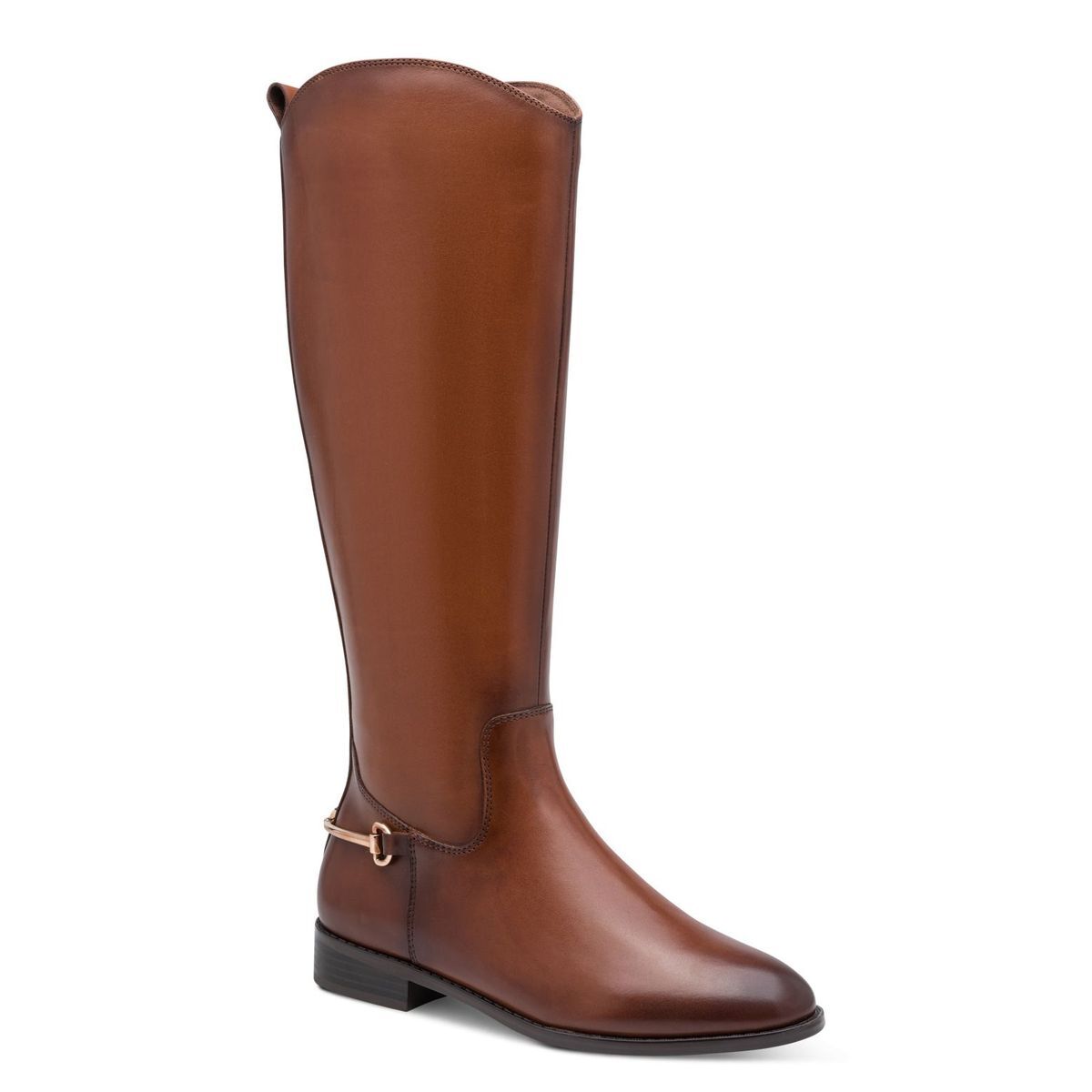 Bottes en cuir marron cognac, MARCO TOZZI