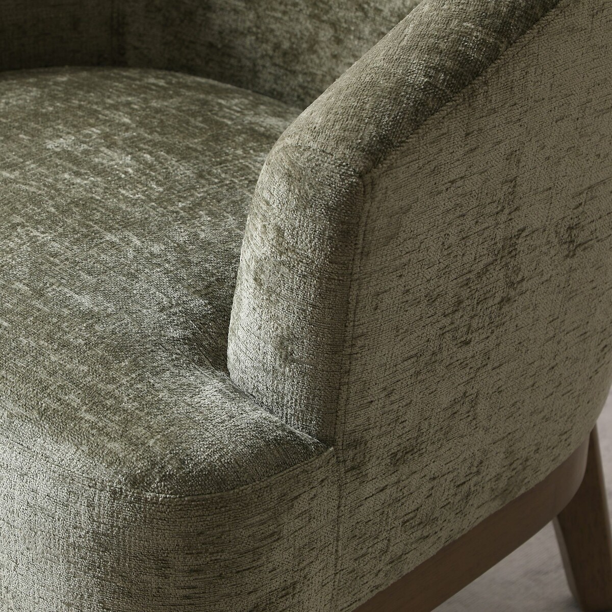 Eliana Chenille Tub Chair olive, SO'HOME