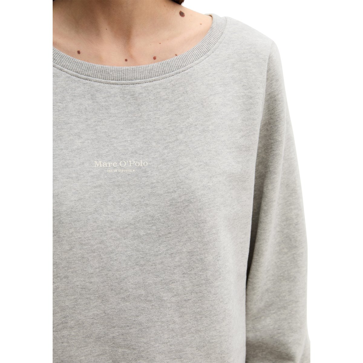 Sweat-shirt DfC relaxed garment-dyed avec surface peignée gris, MARC O'POLO