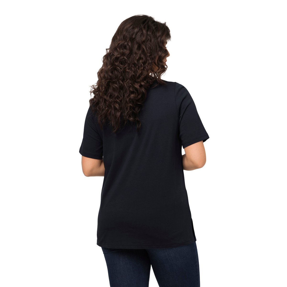 T-shirt de Noël à manches courtes et col V marine, ULLA POPKEN