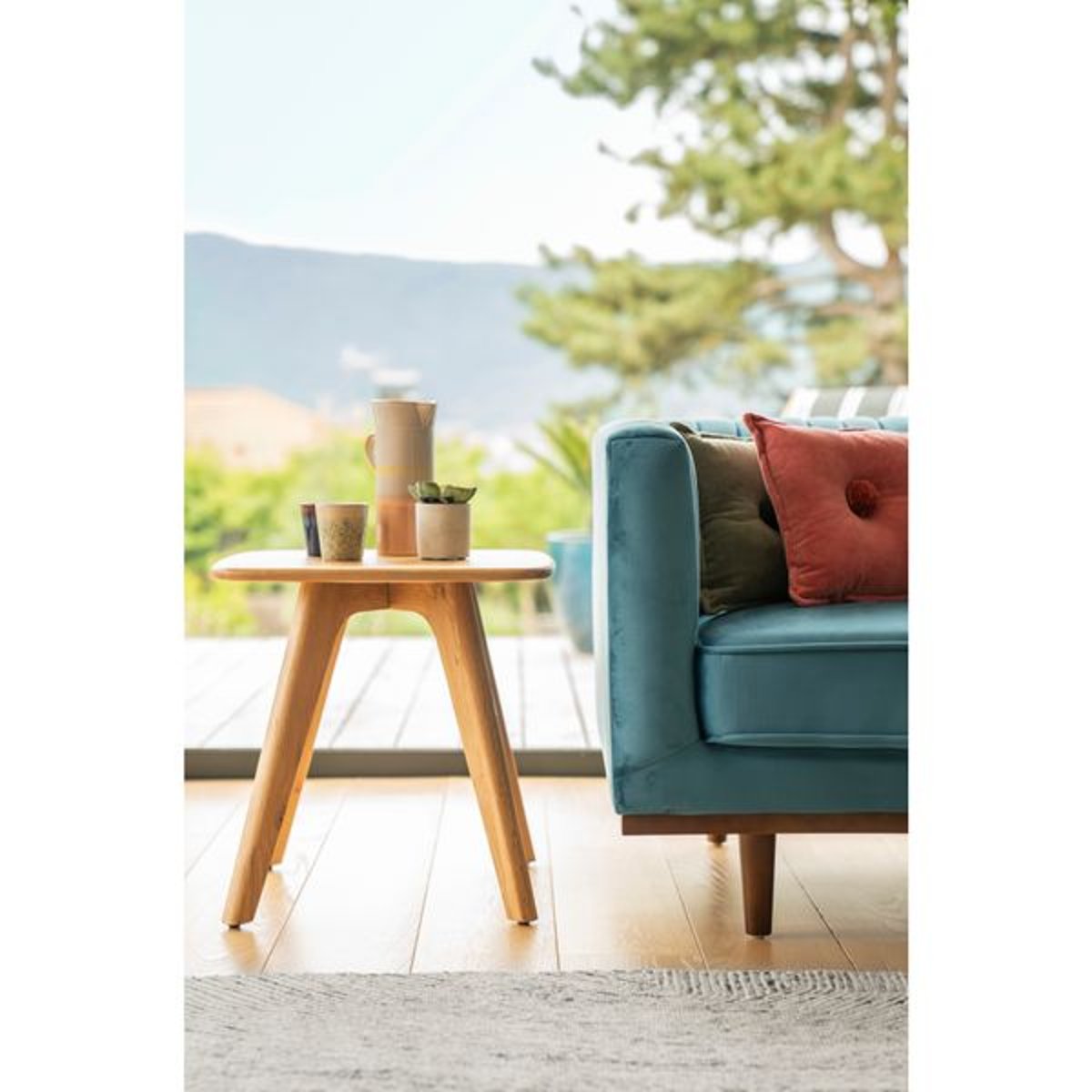 Bout de canapé 50 cm chêne naturel, ZAGO