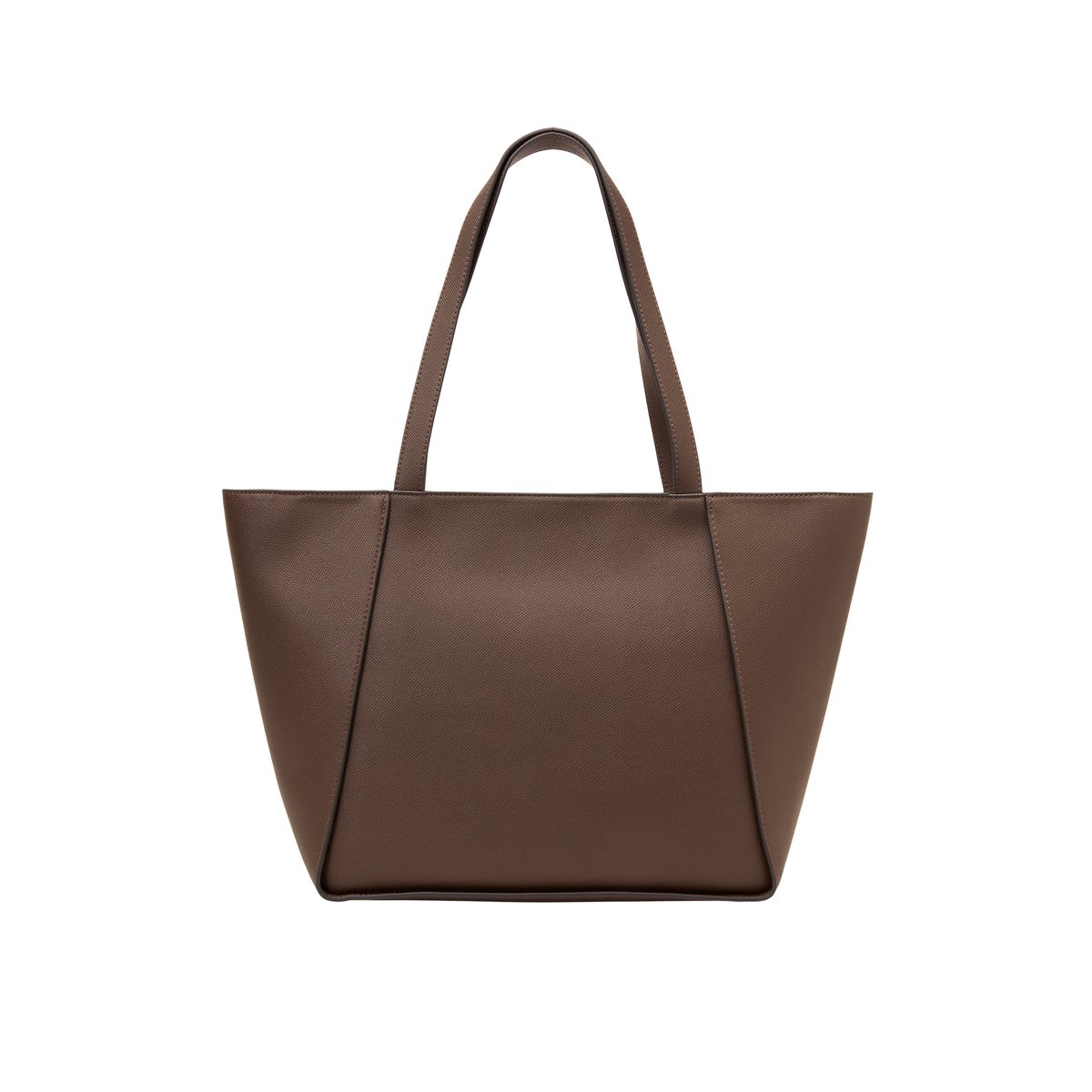 Sac cabas modèle Vera fabriqué à partir d'un substitut de cuir en polyester recyclé marron foncé, MARC O'POLO