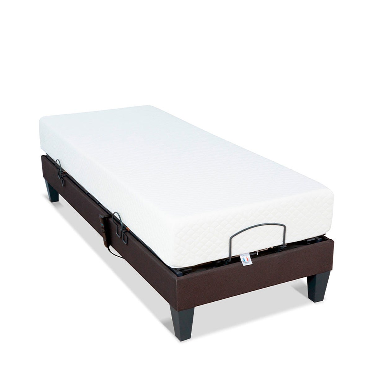 Ensemble Matelas Mémoire de forme ABSOLU avec sommier ROCHEREAU blanc, BELLECOUR