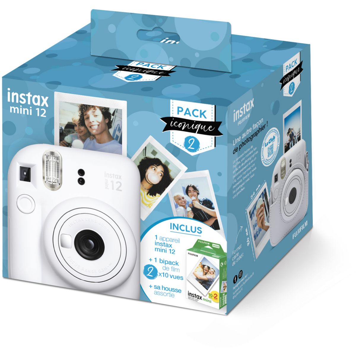 Appareil photo Instantané Pack iconique instax mini 12 Blanc couleur unique, FUJIFILM