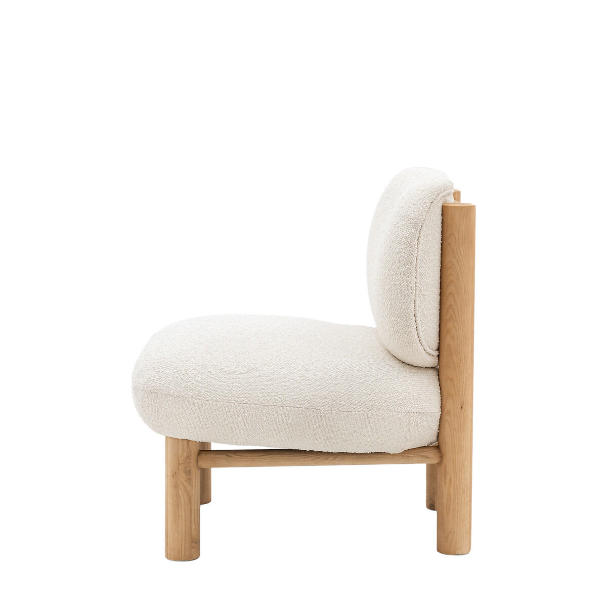Kellan Boucle Accent Chair with Wood Legs ecru , SO'HOME