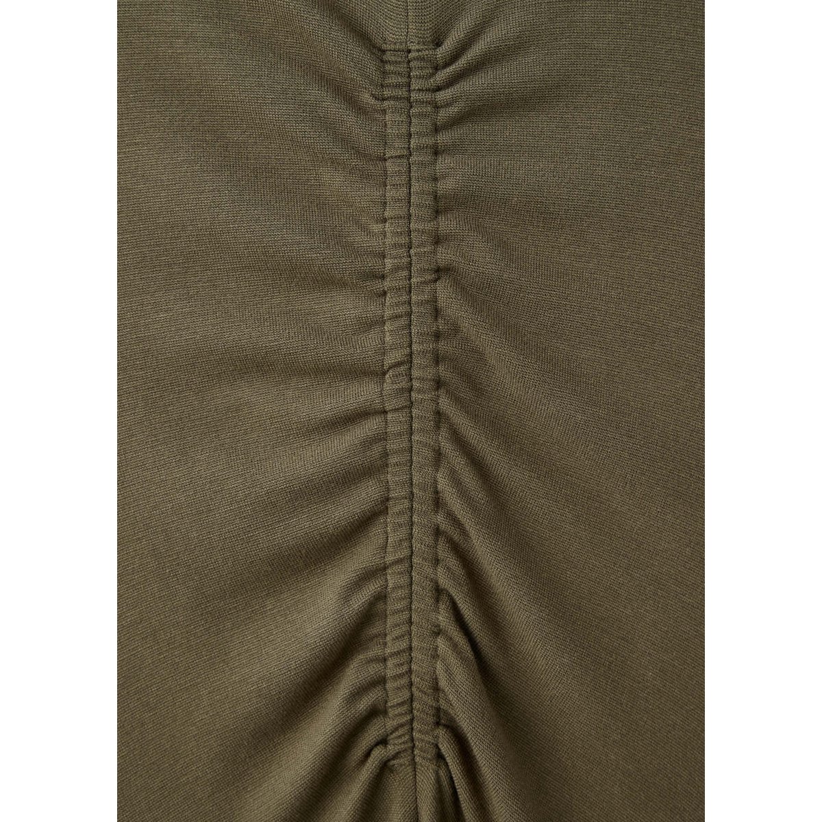 Robe maille fine froncée kaki, MANGO