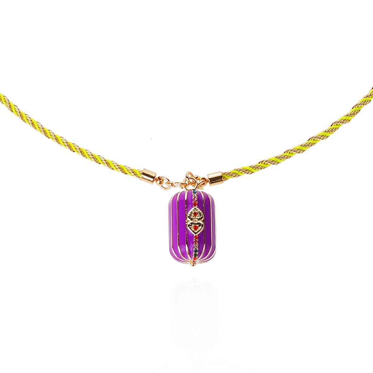 Collier sautoir en cordon avec charm central FELICE violet, HIPANEMA