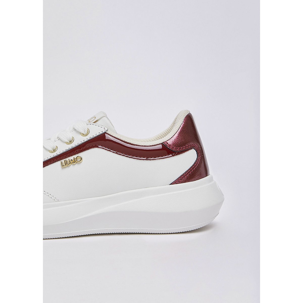 Baskets en cuir blanc et rouge, LIU JO