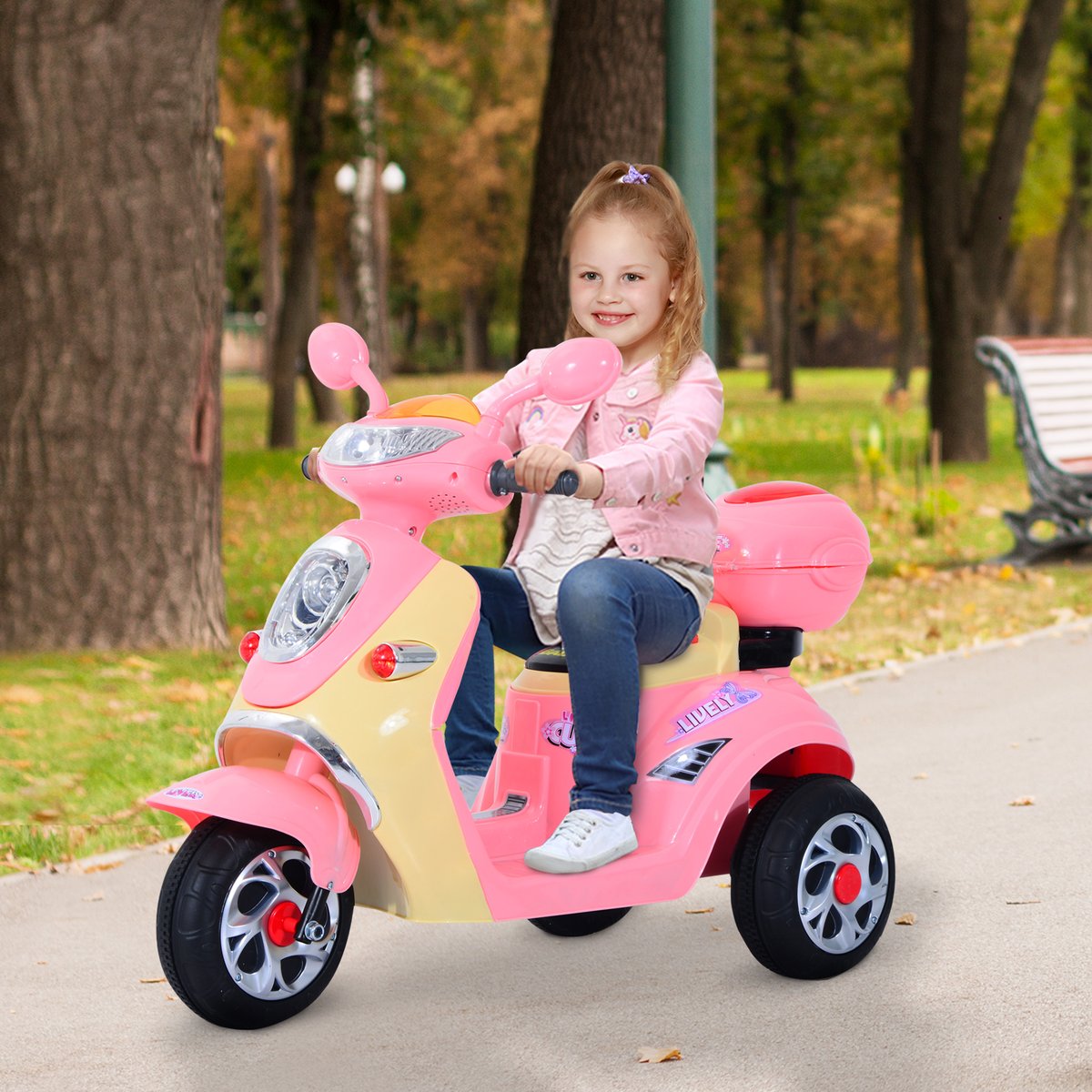 Scooter électrique enfant rose, HOMCOM