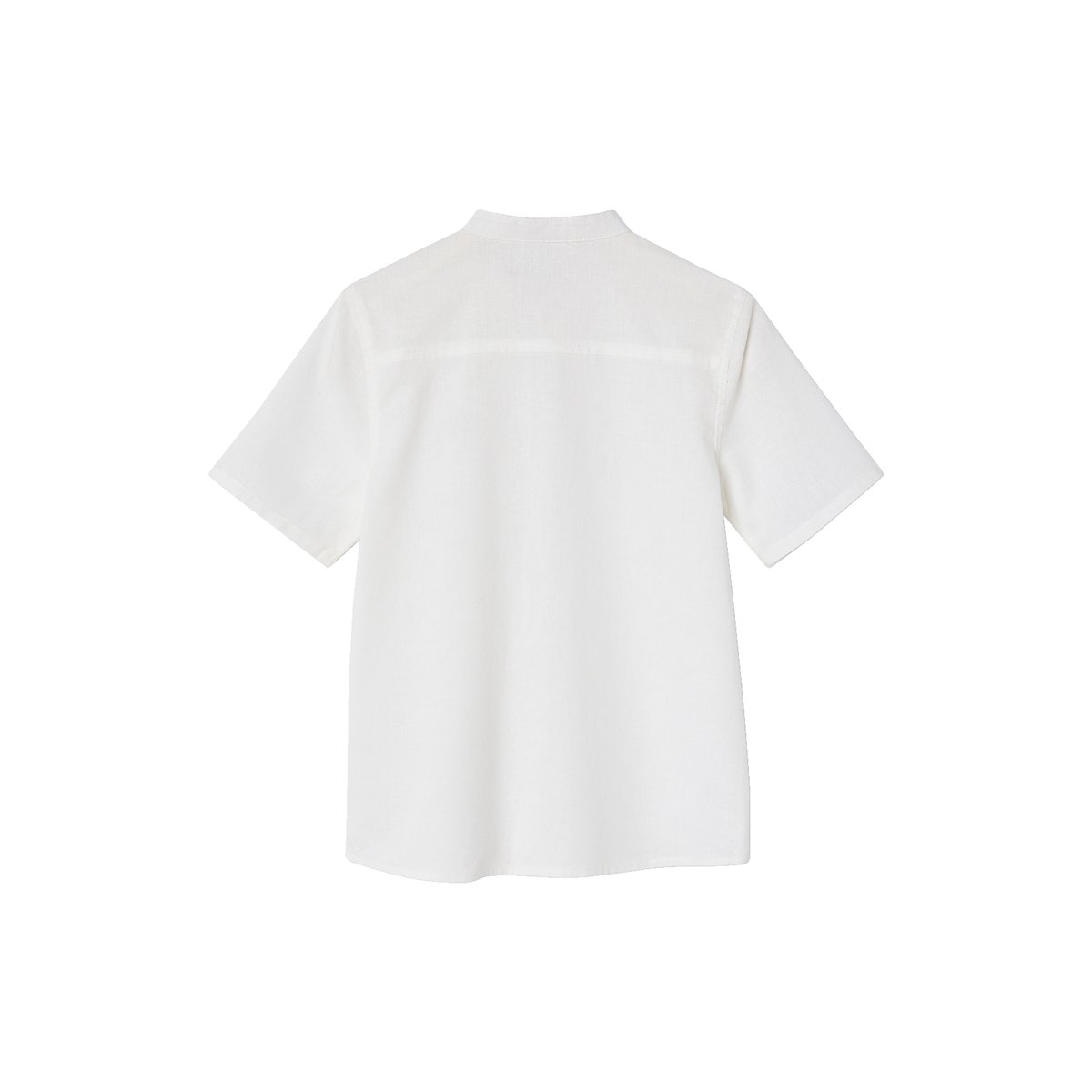 Chemise en lin col Mao blanc, VERTBAUDET