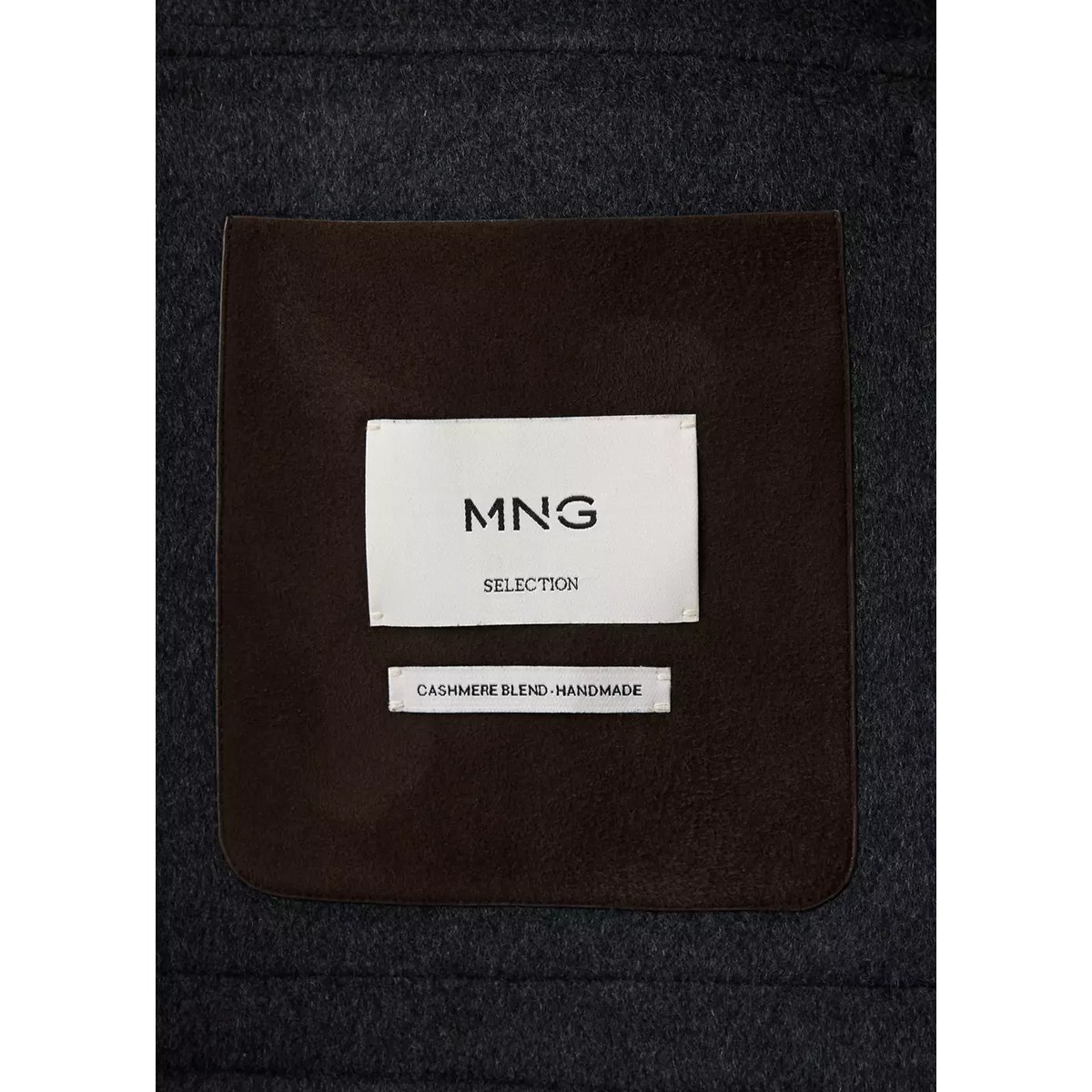Veste en mélange laine-cachemire à col montant avec bandeau gris chiné foncé, MANGO MAN