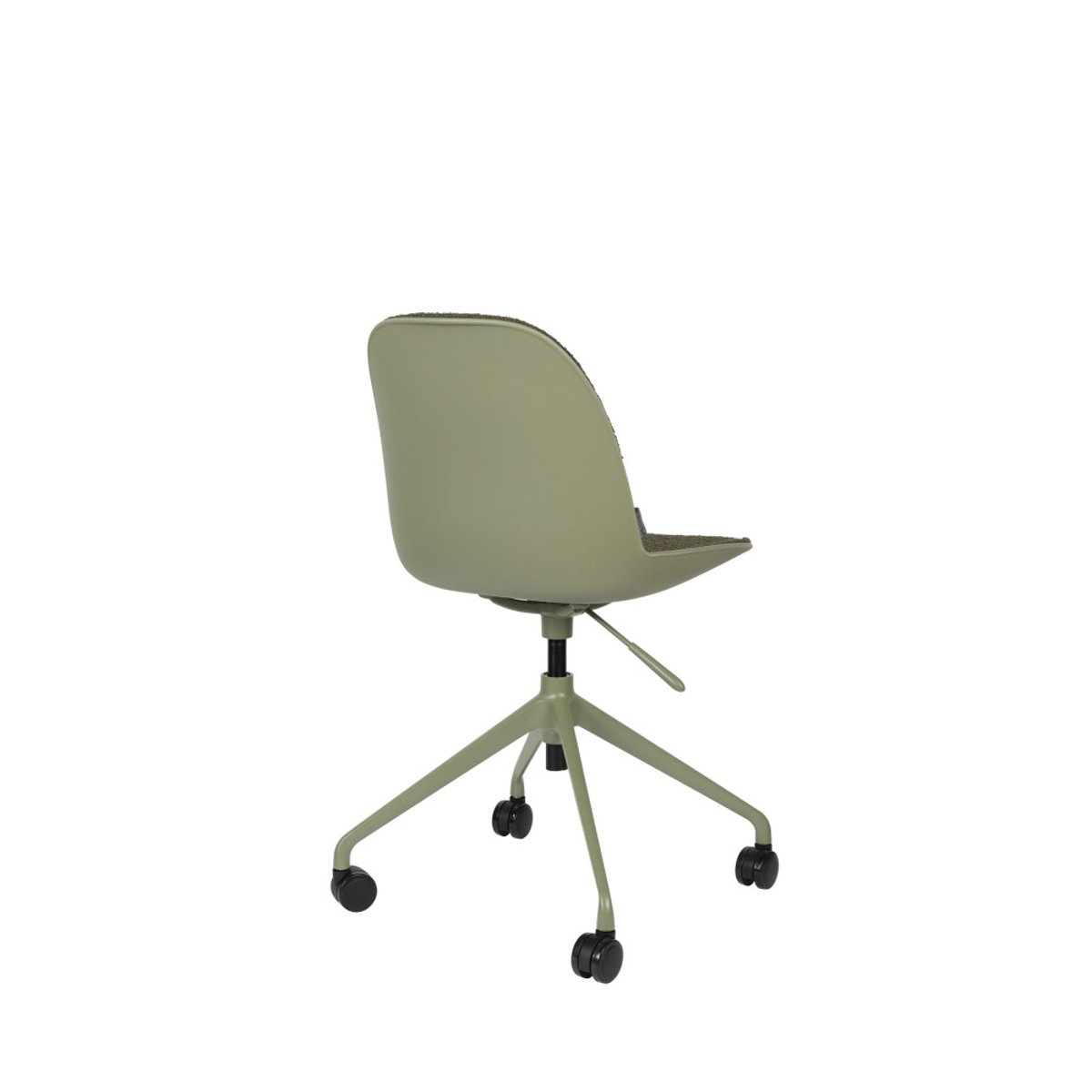 Chaise de bureau en tissu bouclette pivotante à roulettes- ALBERT KUIP vert, ZUIVER