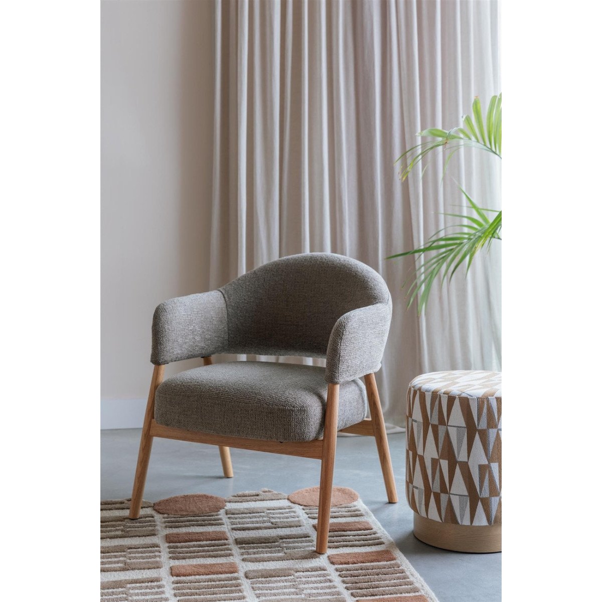Tabouret pouf en tissu - ZIGGY multicolore, MATHI DESIGN