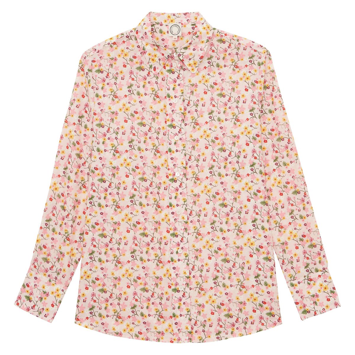 Chemise Maureen en coton à motifs à fleurs orange, INES DE LA FRESSANGE PARIS
