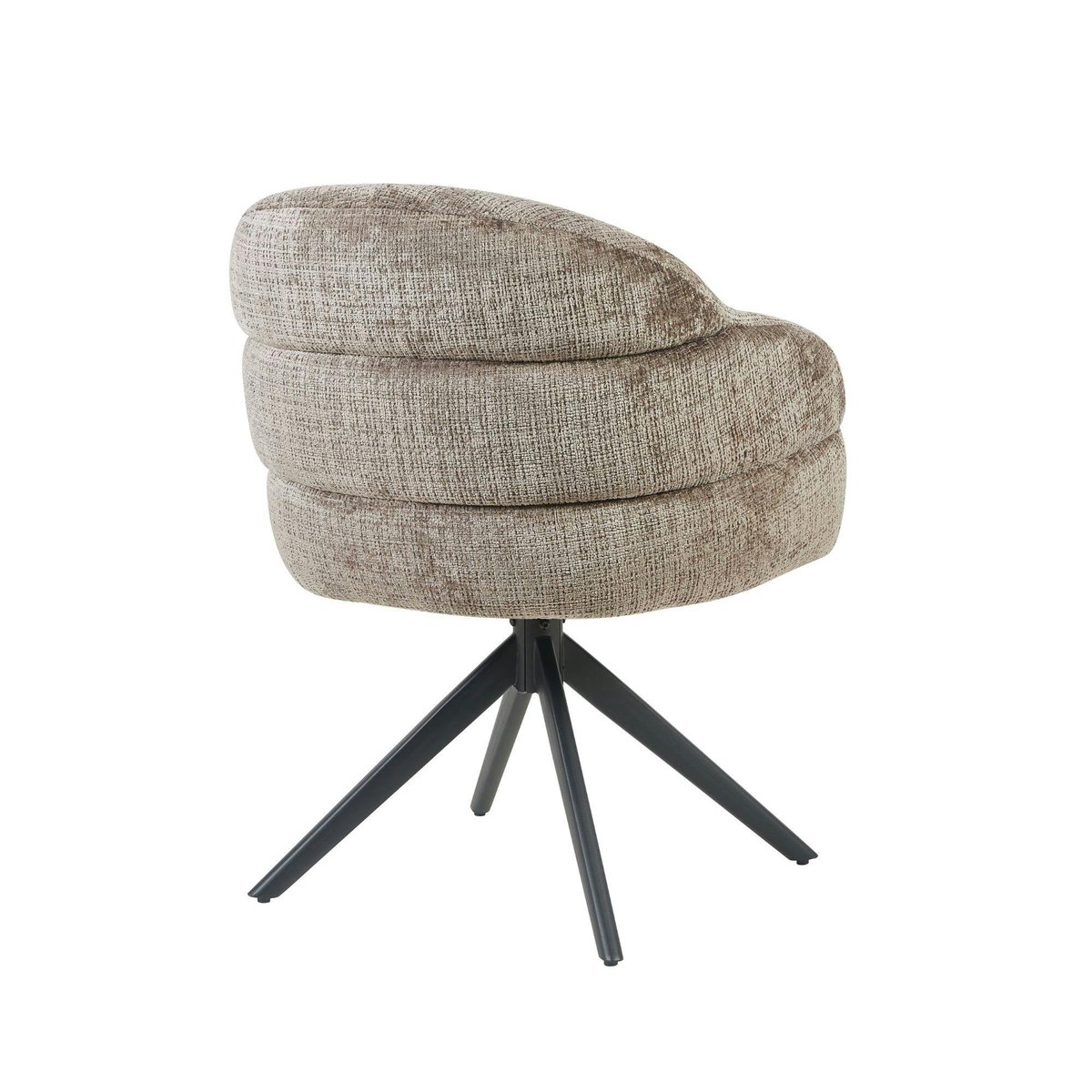 Chaise arrondie pivotante en tissu chenille (lot de 2) CORTINA greige, PIER IMPORT