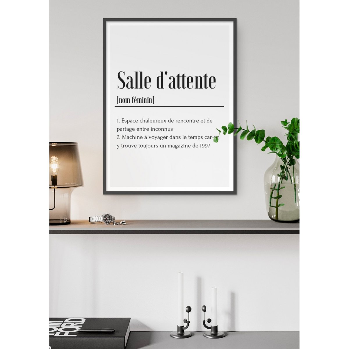 Affiche Définition Salle d'attente blanc, L'AFFICHERIE