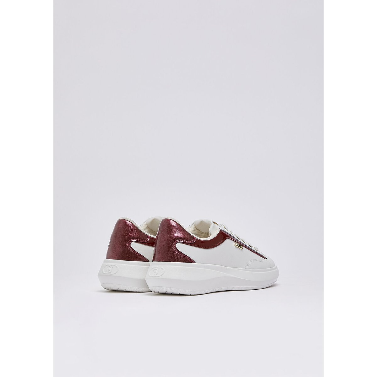 Baskets en cuir blanc et rouge, LIU JO