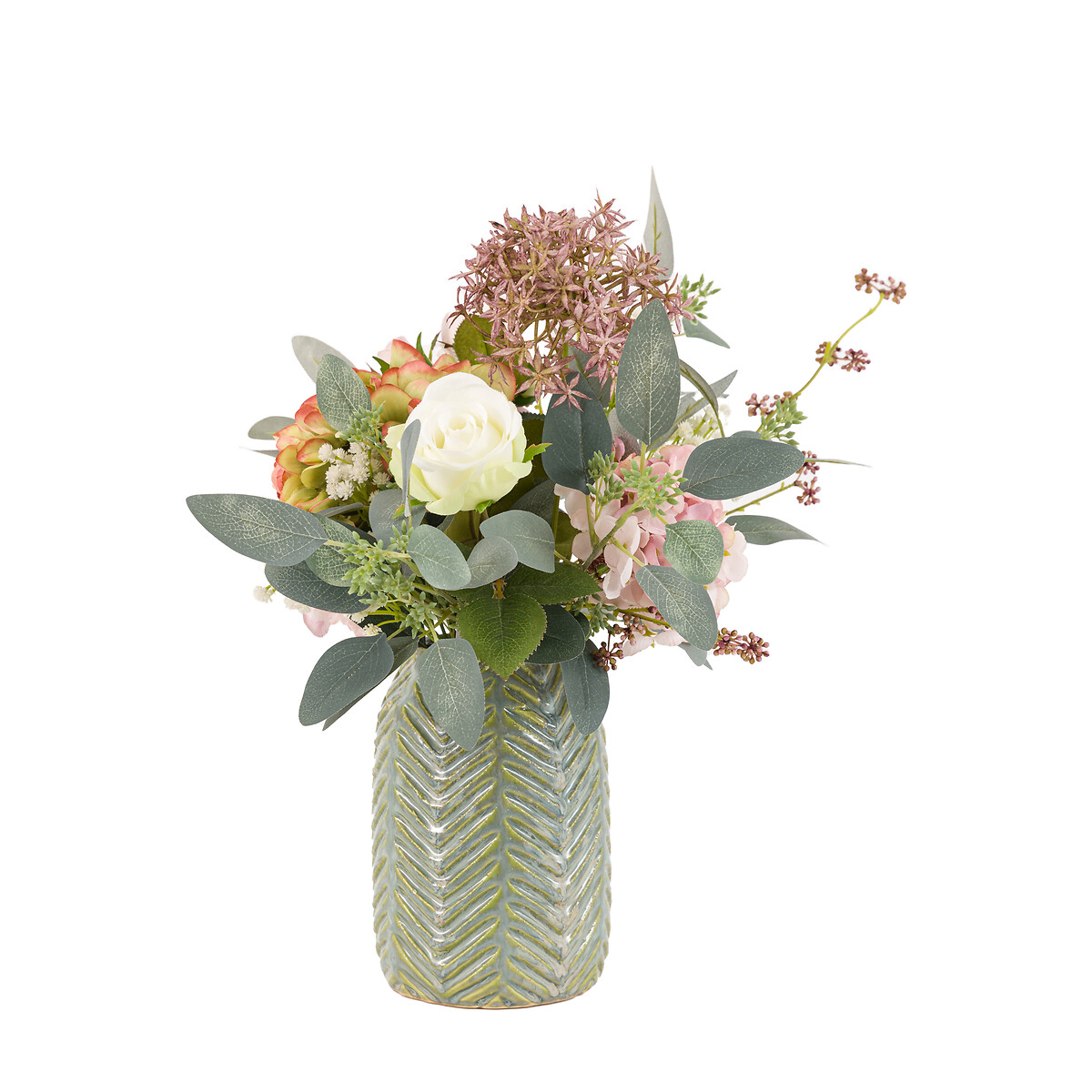 Hydrangea Arrangement in Ceramic Vase green, ÉDITÉ