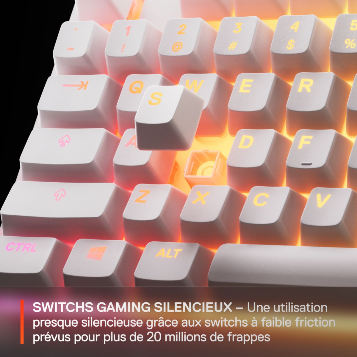 Clavier gamer Apex 3 TKL Blanc couleur unique, STEELSERIES