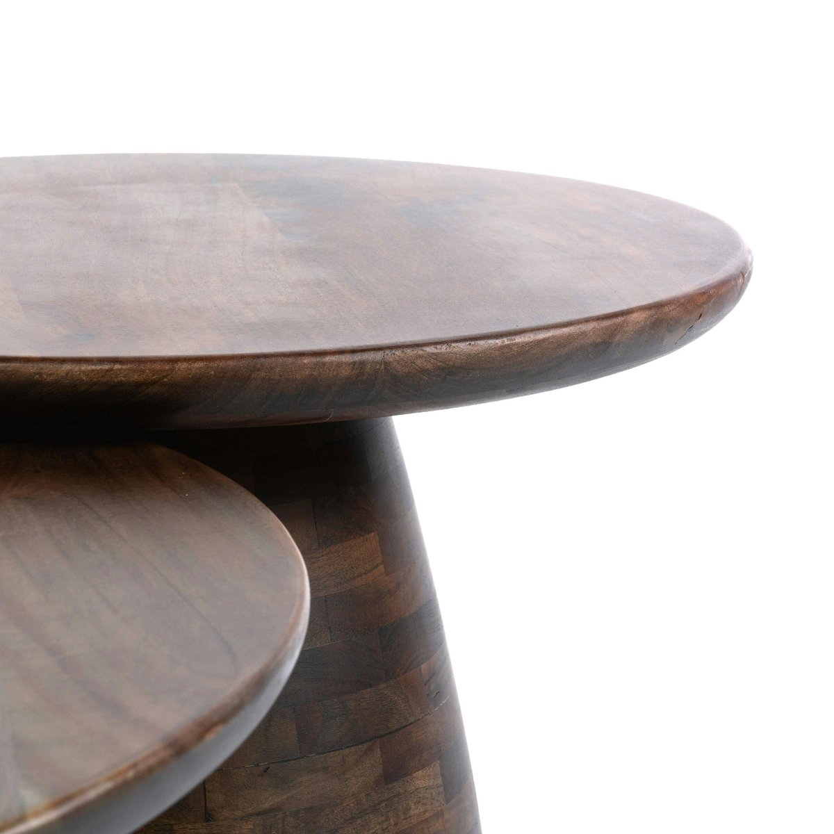 Table gigogne ronde en bois d'acacia brun (x2) NAKO marron, PIER IMPORT