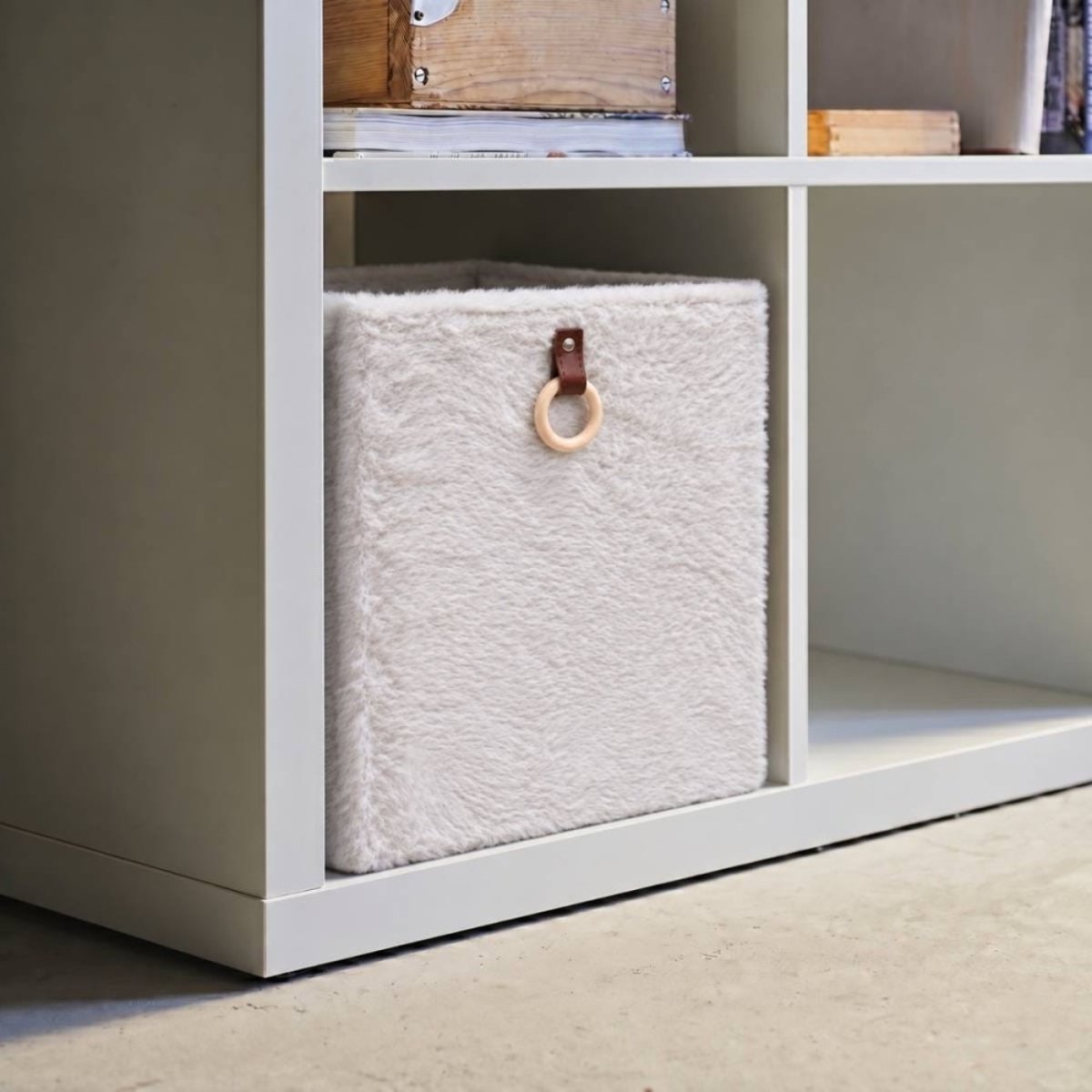 Cube de rangement duvet 31x31x31cm blanc, ORNAMI