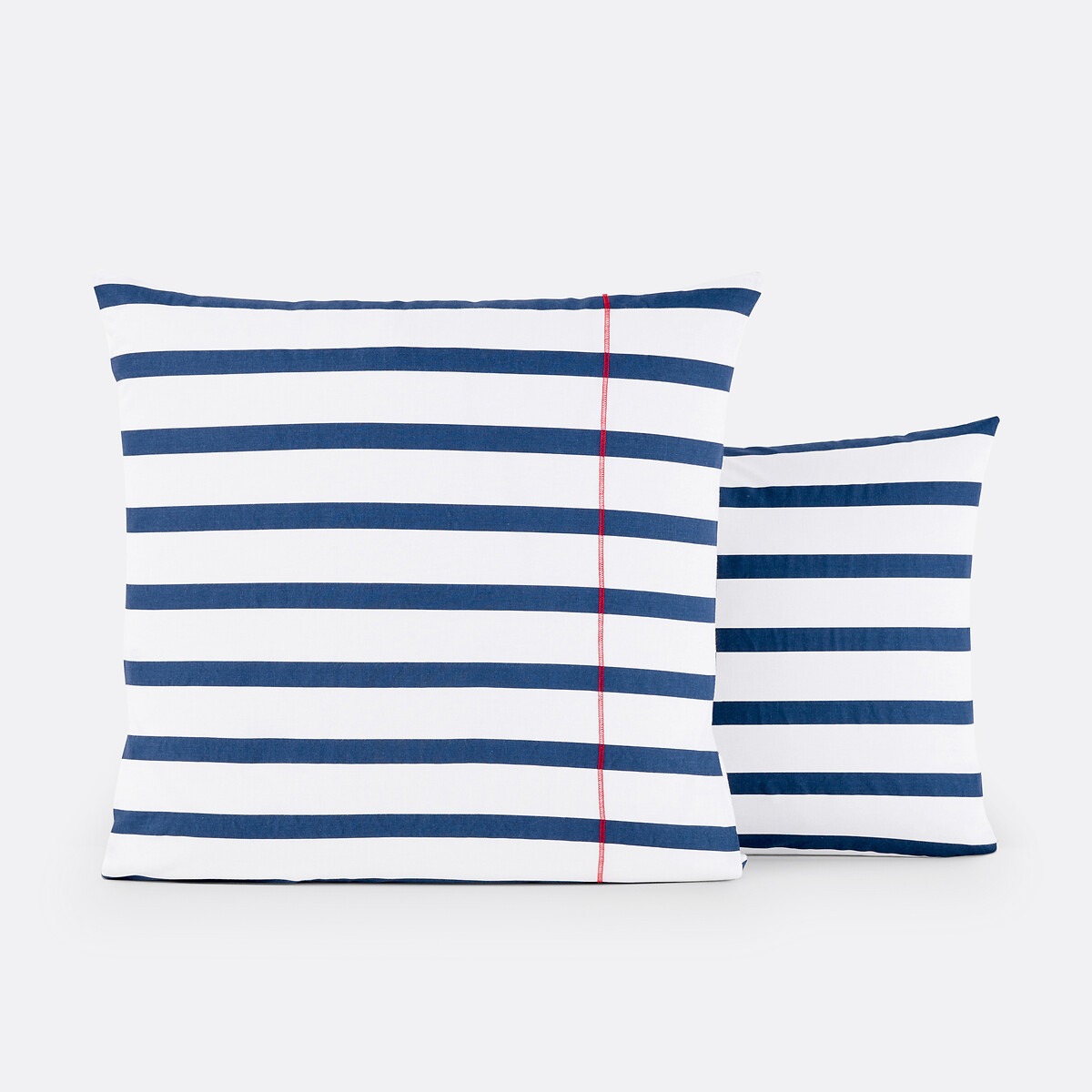Taie d’oreiller pur coton, Malo blanc/marine, LA REDOUTE INTERIEURS