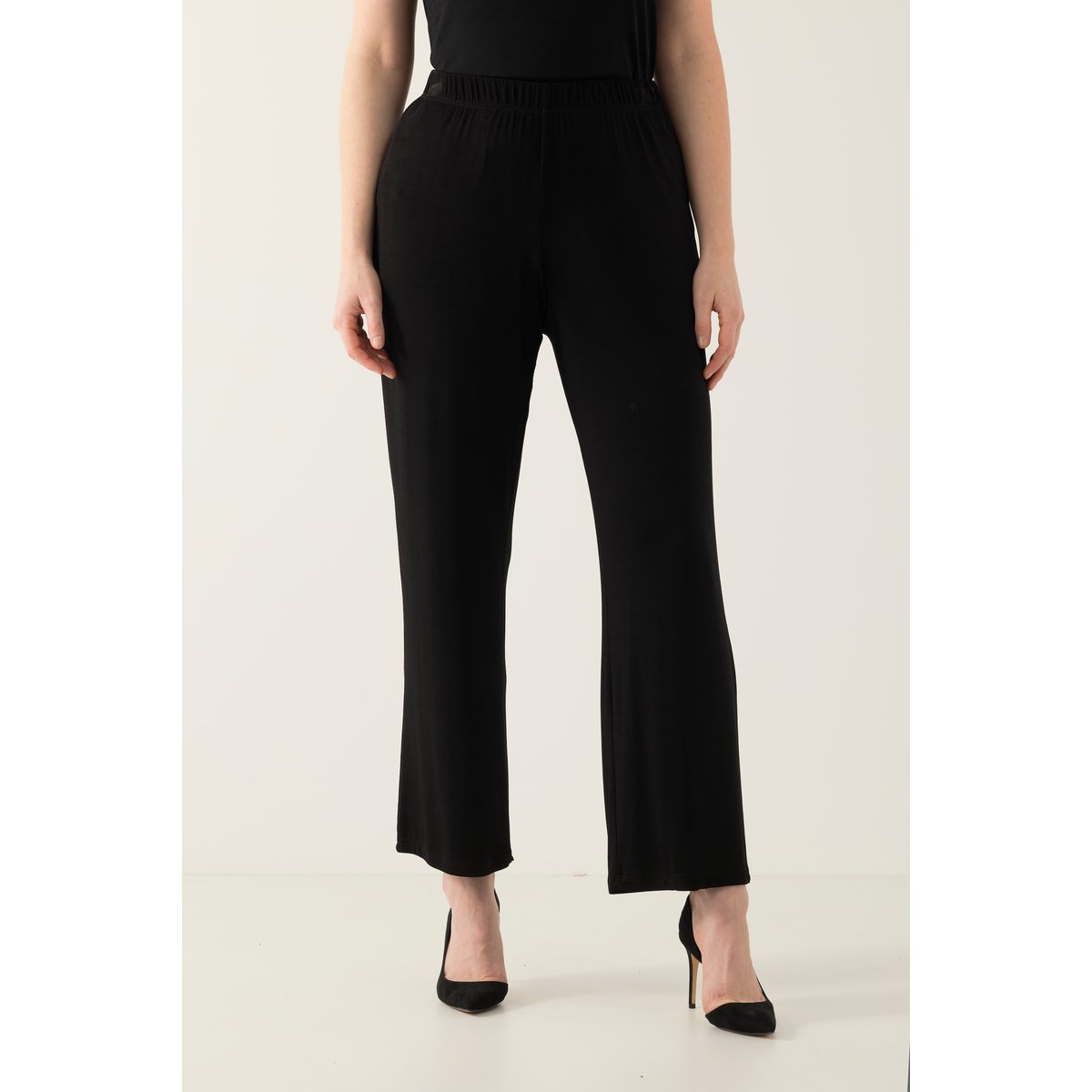 Pantalon en tissu fluide noir, ULLA POPKEN