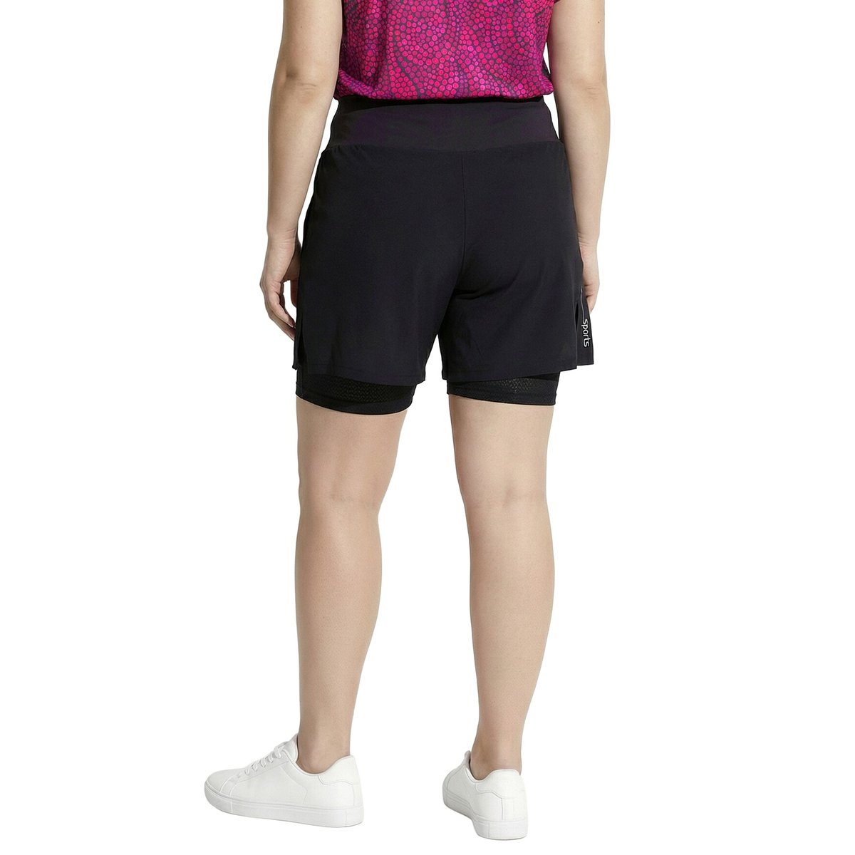 Short technique 2-en-1, taille haute noir, ULLA POPKEN