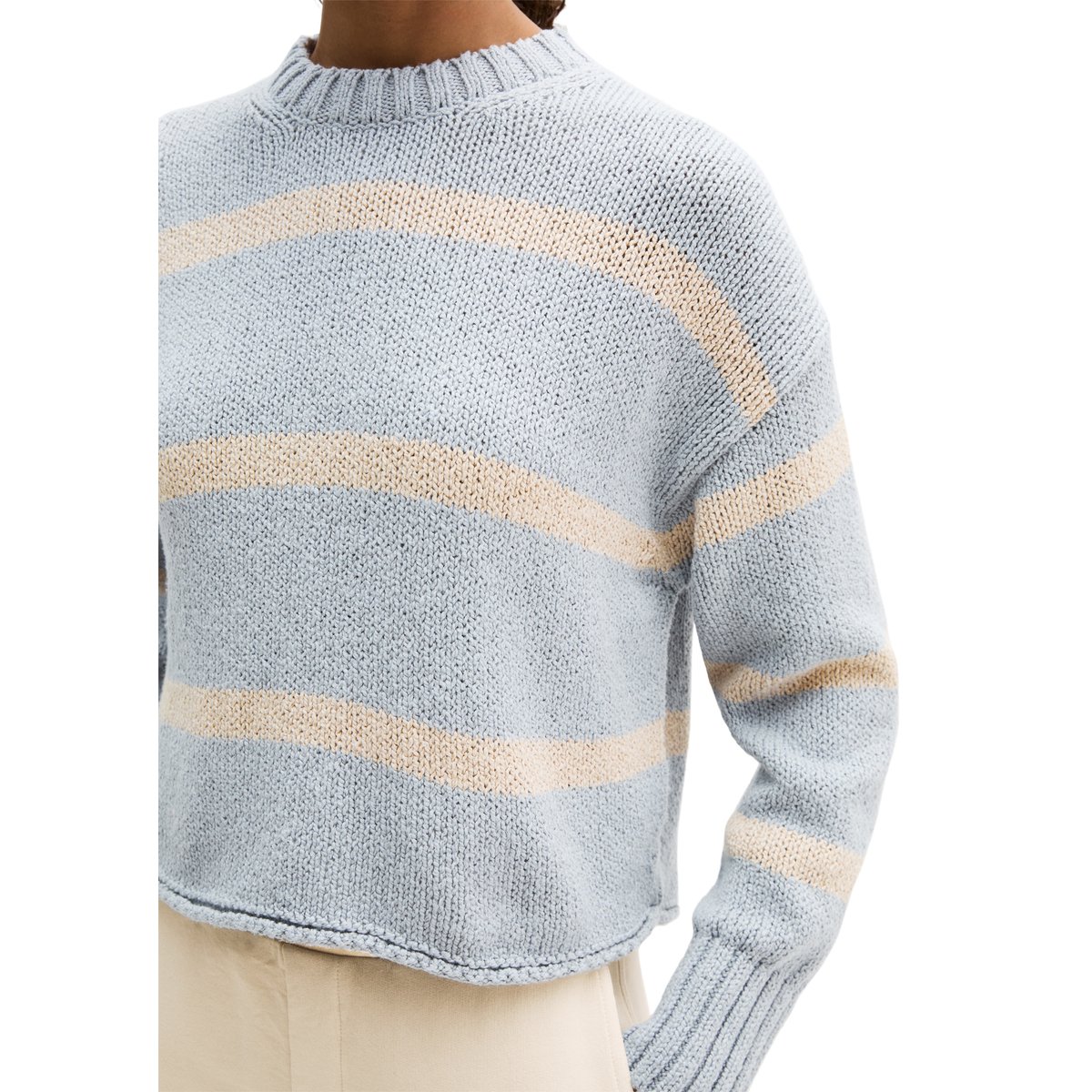 Pull oversize en coton mélangé de haute qualité bleu clair, MARC O'POLO