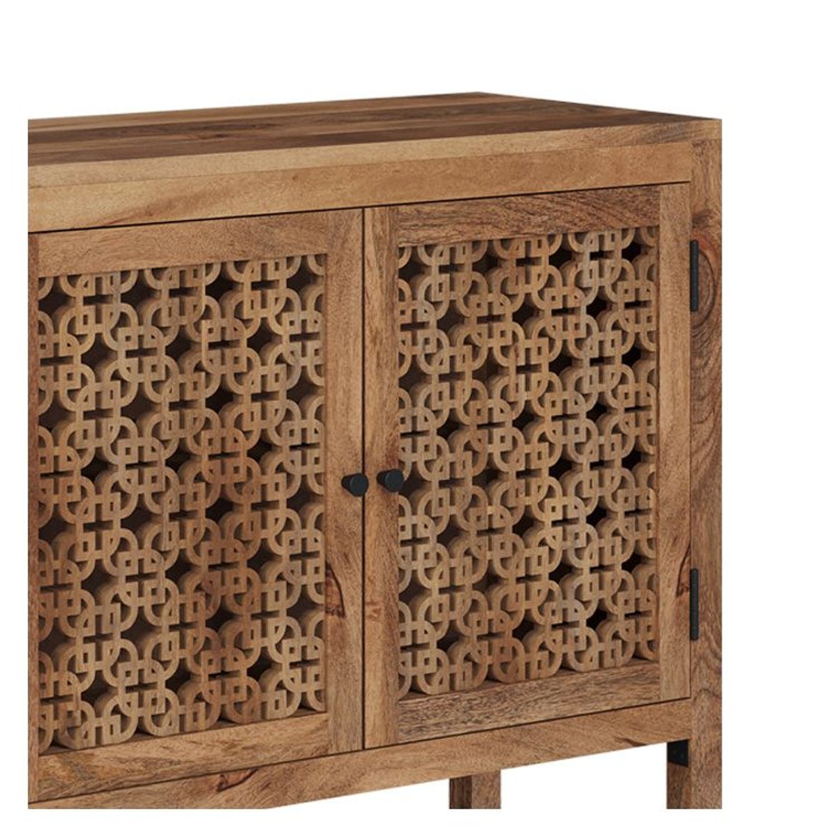 Petit buffet ajouré en bois de manguier - JAYA bois foncé, MAISON PAVANE