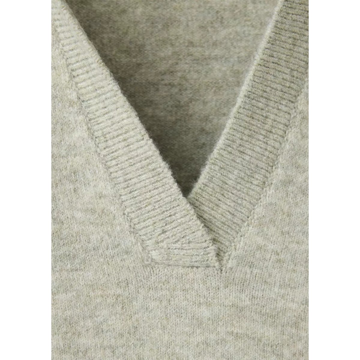 Pull-over maille col polo beige, MANGO