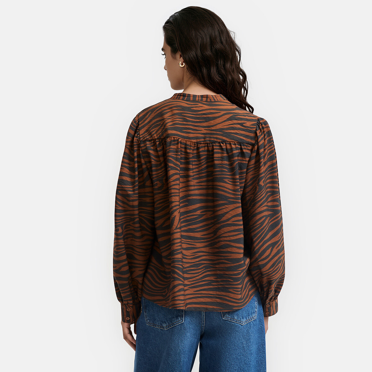 Zebra Print Long Sleeve Crew Neck Shirt zebra print, LA REDOUTE COLLECTIONS