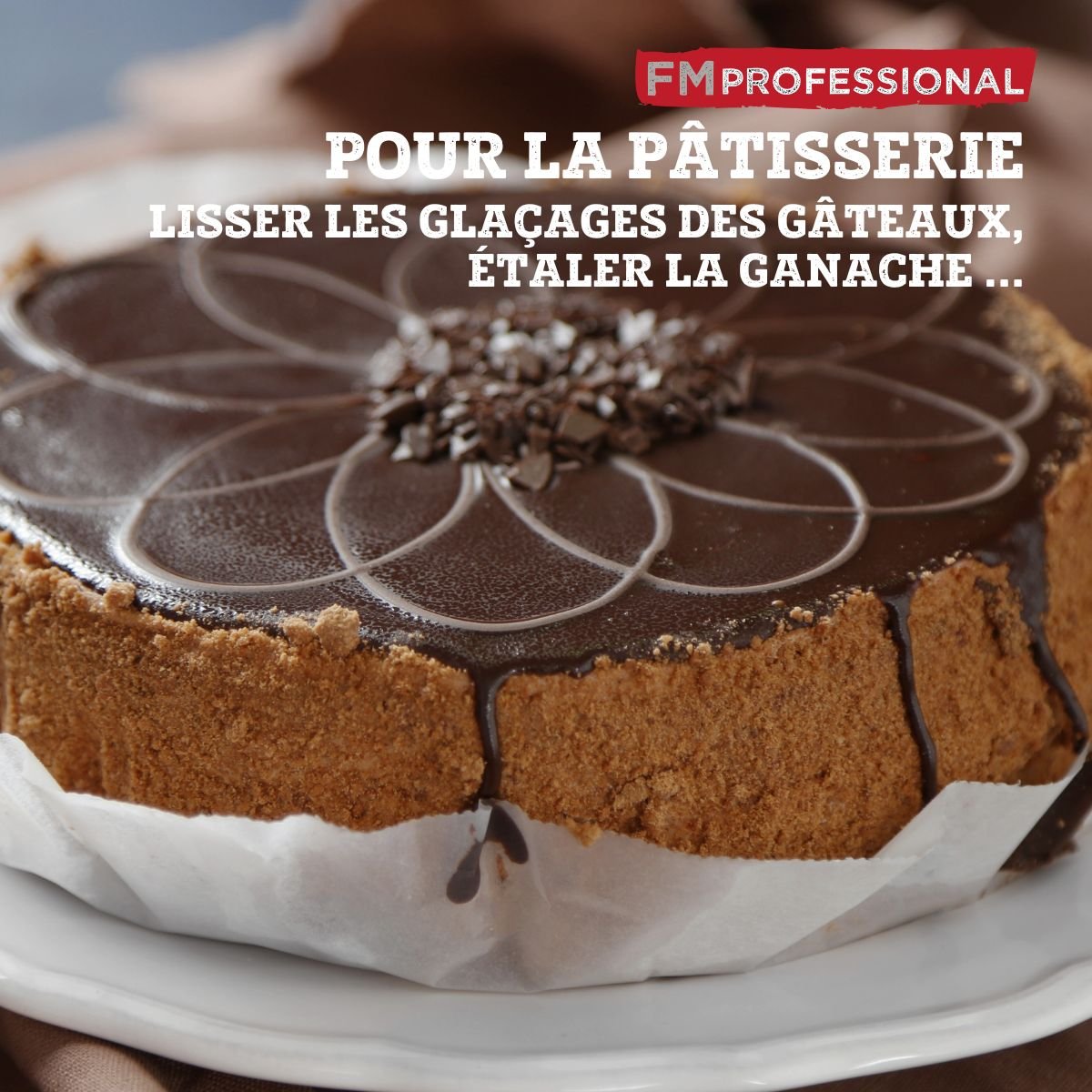 Ensemble de 2 Spatules à crêpes inox PÂTISSERIE gris|noir, FM PROFESSIONAL