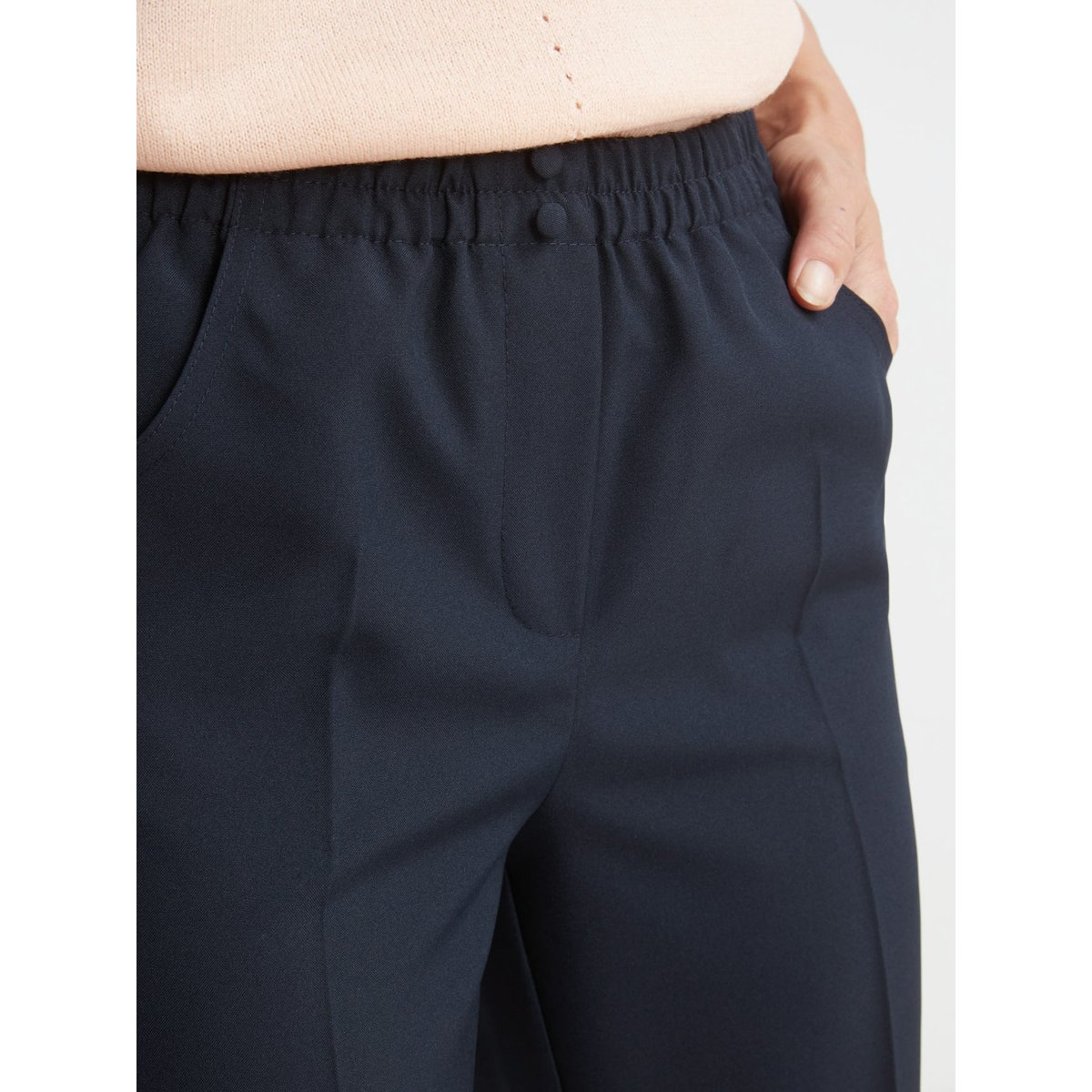 Pantalon femme entièrement élastiqué marine, DAXON
