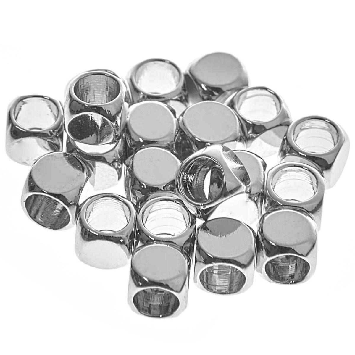 Itoshii pack de 20 perles Ponii cube couleur argent couleur unique, RICO DESIGN