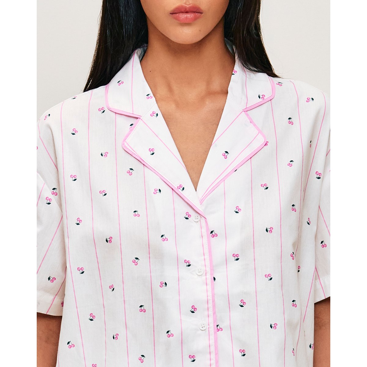 Chemise à manches courtes avec imprimé glaces MULTICREAMLIZ blanc, UNDIZ