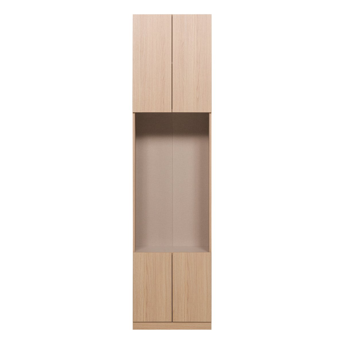 Armoire étroite semi-ouverte en décor chêne BUILD naturel, WOOOD
