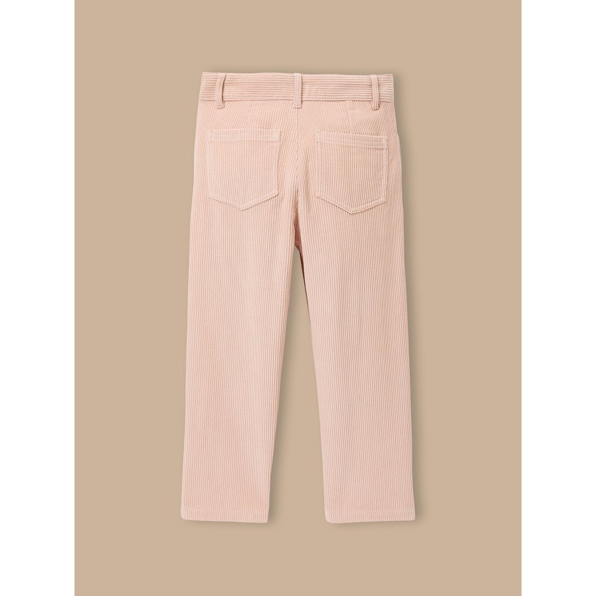 Pantalon droit en velours rose poudre, CYRILLUS