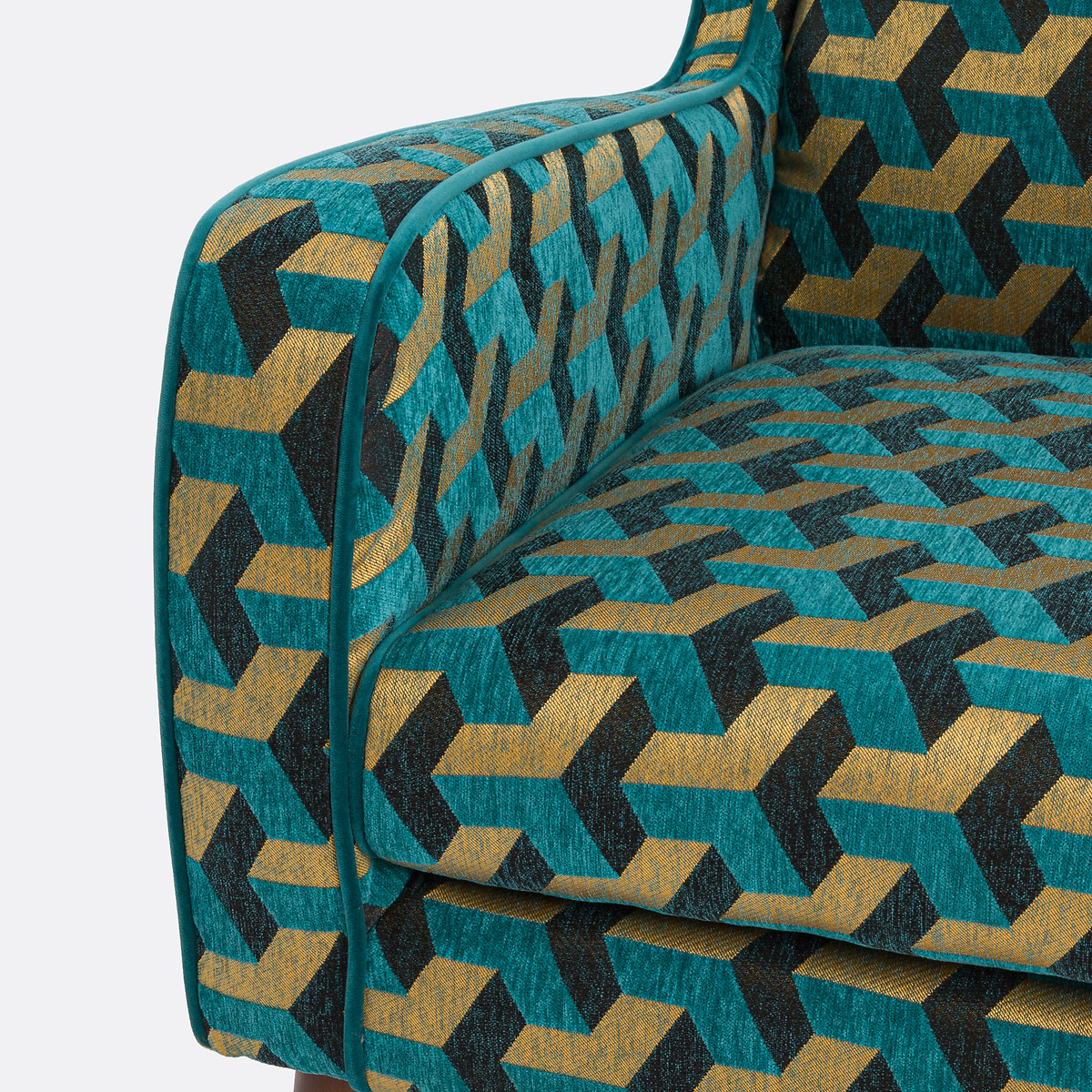 Sillón XXL, terciopelo, (Y) motivo azul/amarillo, LA REDOUTE INTERIEURS