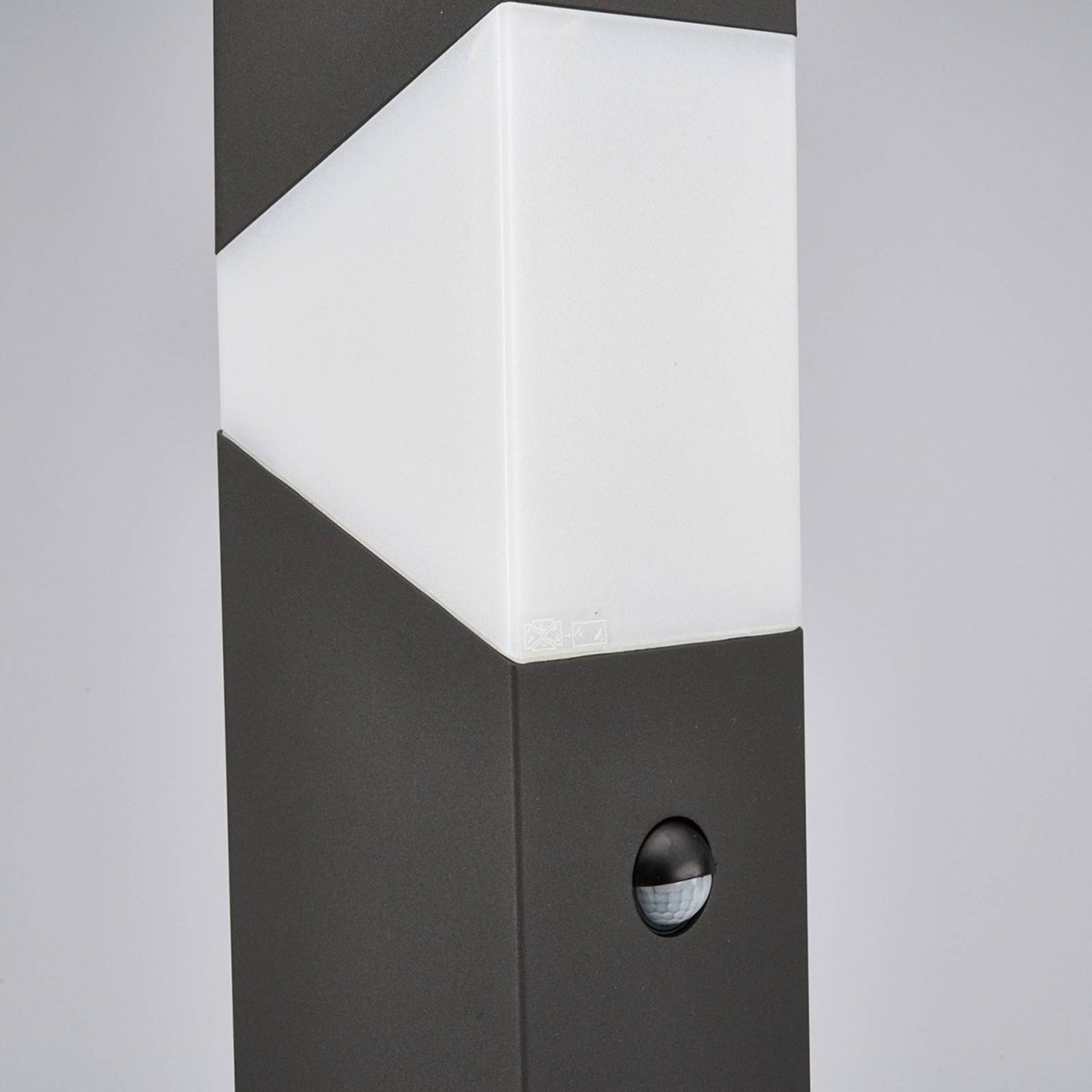 Luminaire extérieur en aluminium moderne gris graphite, blanc opale, LUCANDE