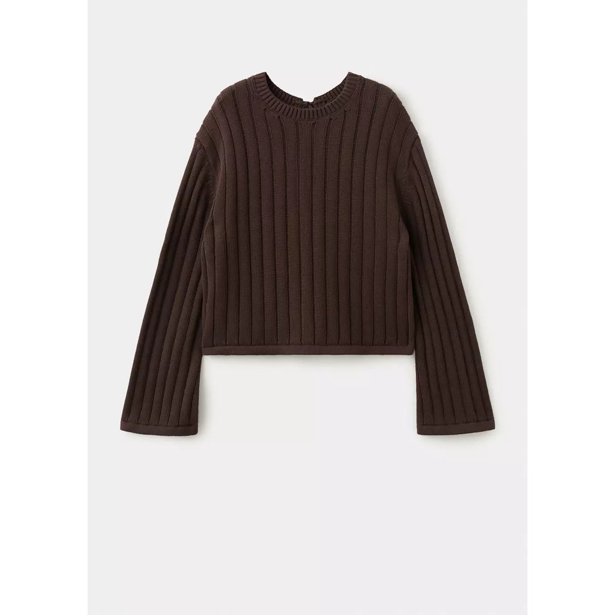 Pull-over maille côtelée marron, MANGO TEEN