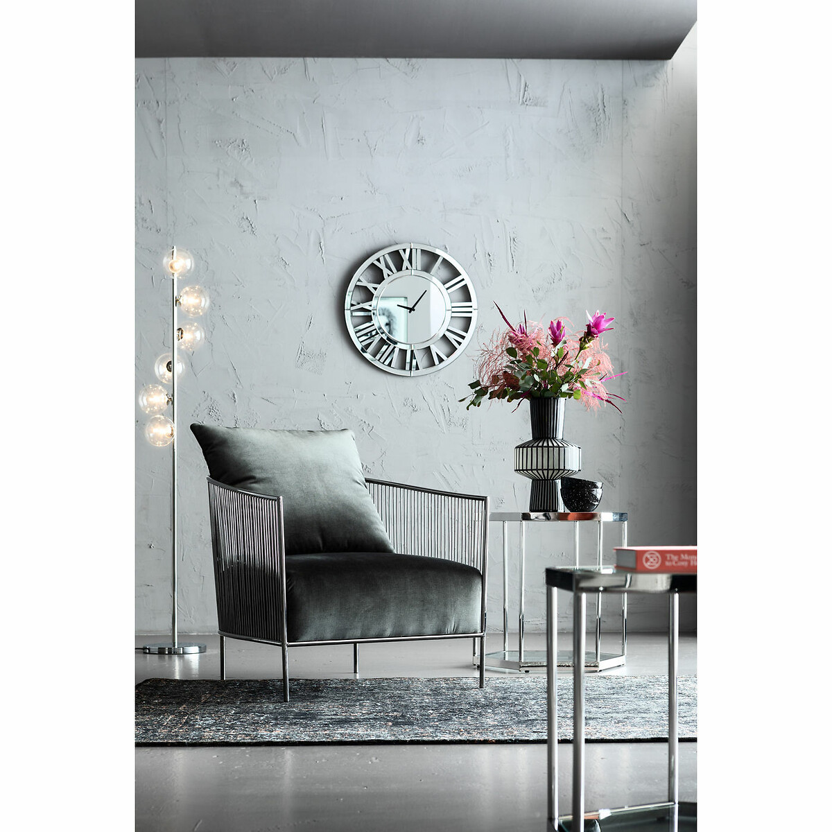 Floor Lamp Scal Balls Chrome 160cm silver-coloured, KARE DESIGN