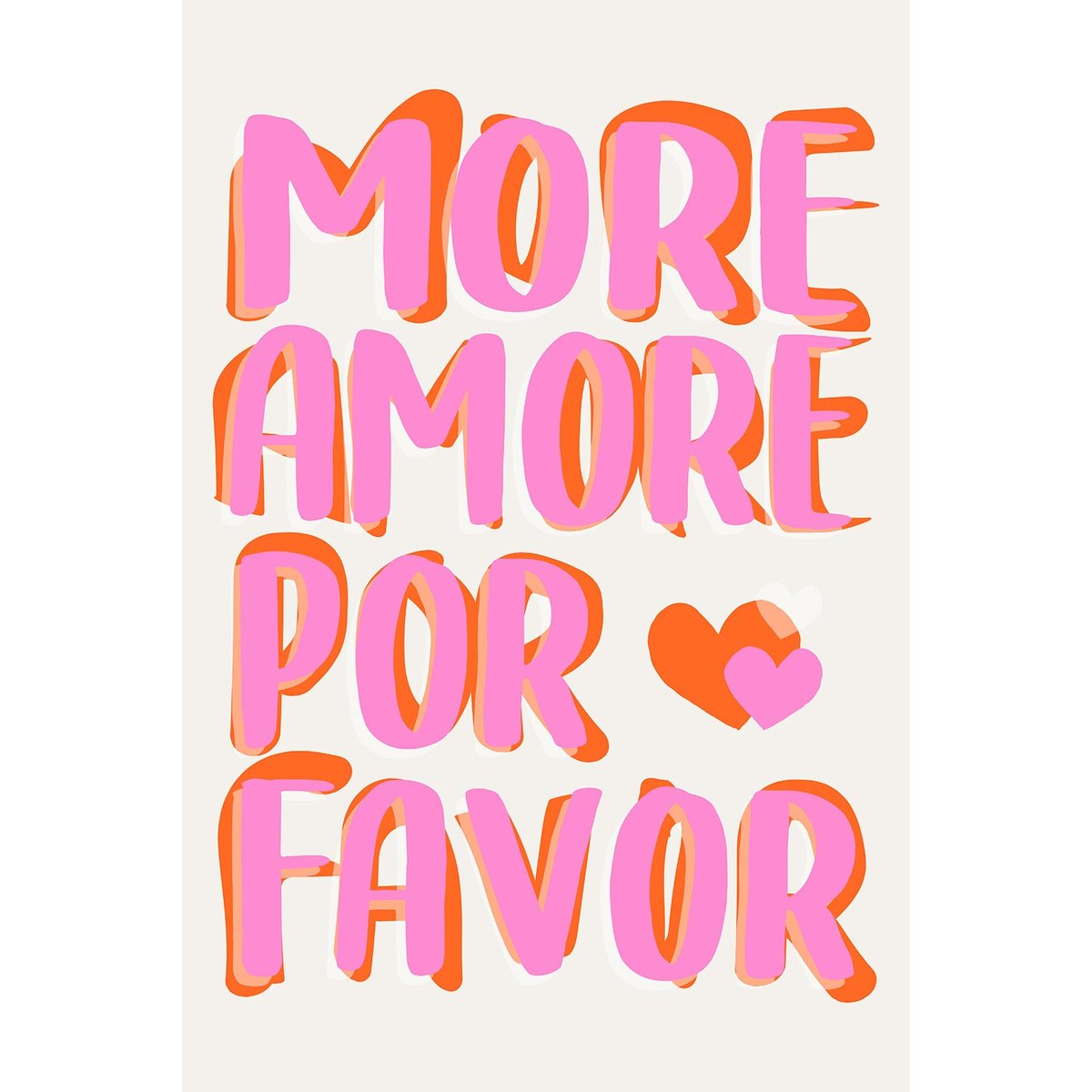 Tableau minimaliste more amore toile imprimée, HEXOA