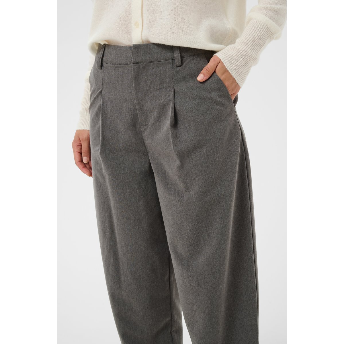 Pantalon de costume gris dark grey melange, KAFFE