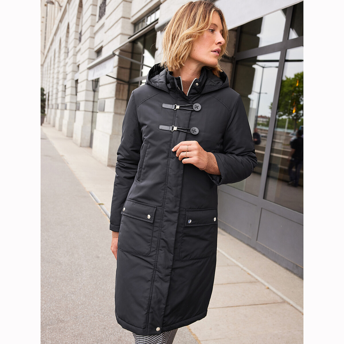 Mid-Length Winter Parka with Zip Fastening navy, ANNE WEYBURN