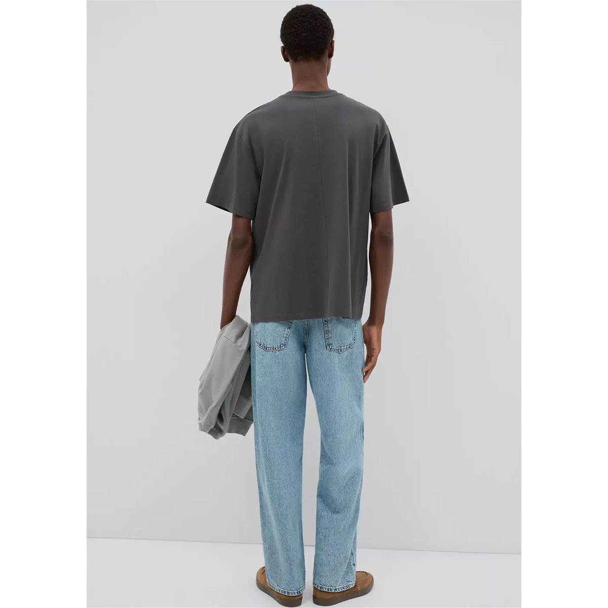 T-shirt coton détail imprimé gris anthracite, MANGO TEEN