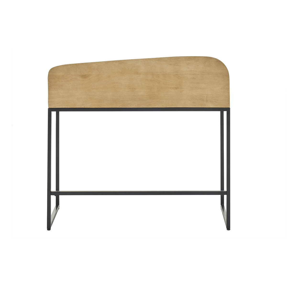 Bureau avec rangement en bois manguier massif L100 cm SHIVA chêne clair, MILIBOO