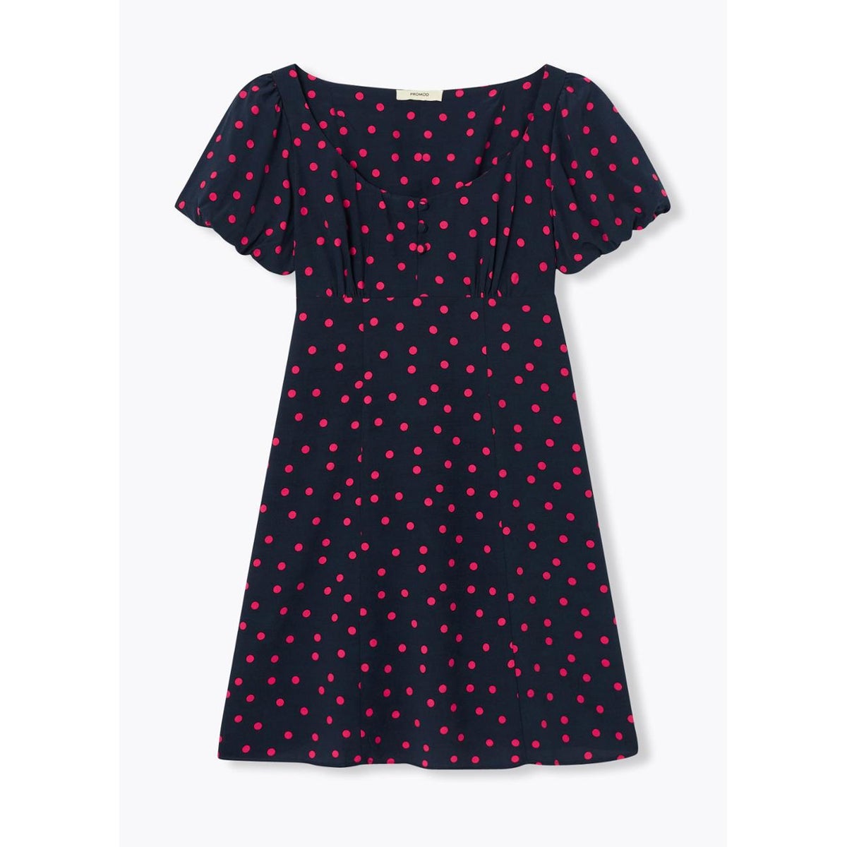 Robe courte à pois imprimé marine, PROMOD