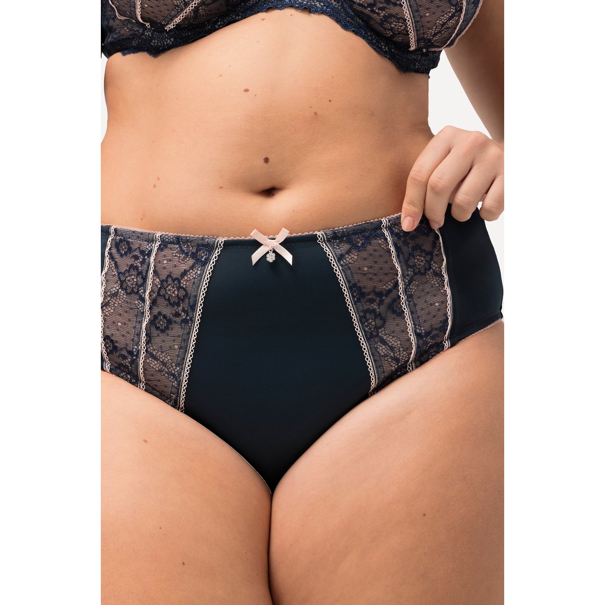 Culotte midi en microfibres bleu nuit, ULLA POPKEN