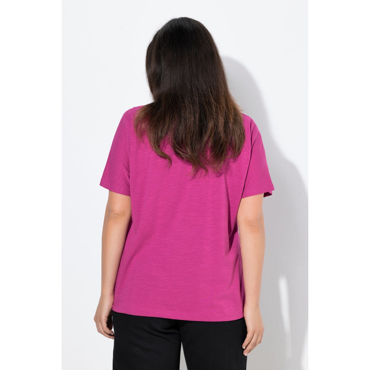 T-shirt oversized à col rond et framboise, ULLA POPKEN